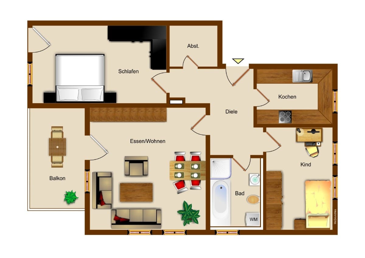 Kümmersbruck: Helle 3 Zimmerwohnung mit Balkon - Titelbild in Kümmersbruck